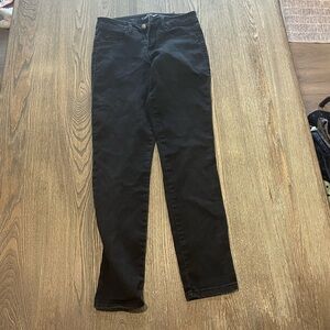 Fade To Blue Straight Jeans Mid Rise Denim Stretch Dark Wash Black Size 6